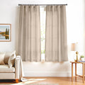 jinchan Taupe Linen Blend Curtains 72 in Length 2 Panels - Light