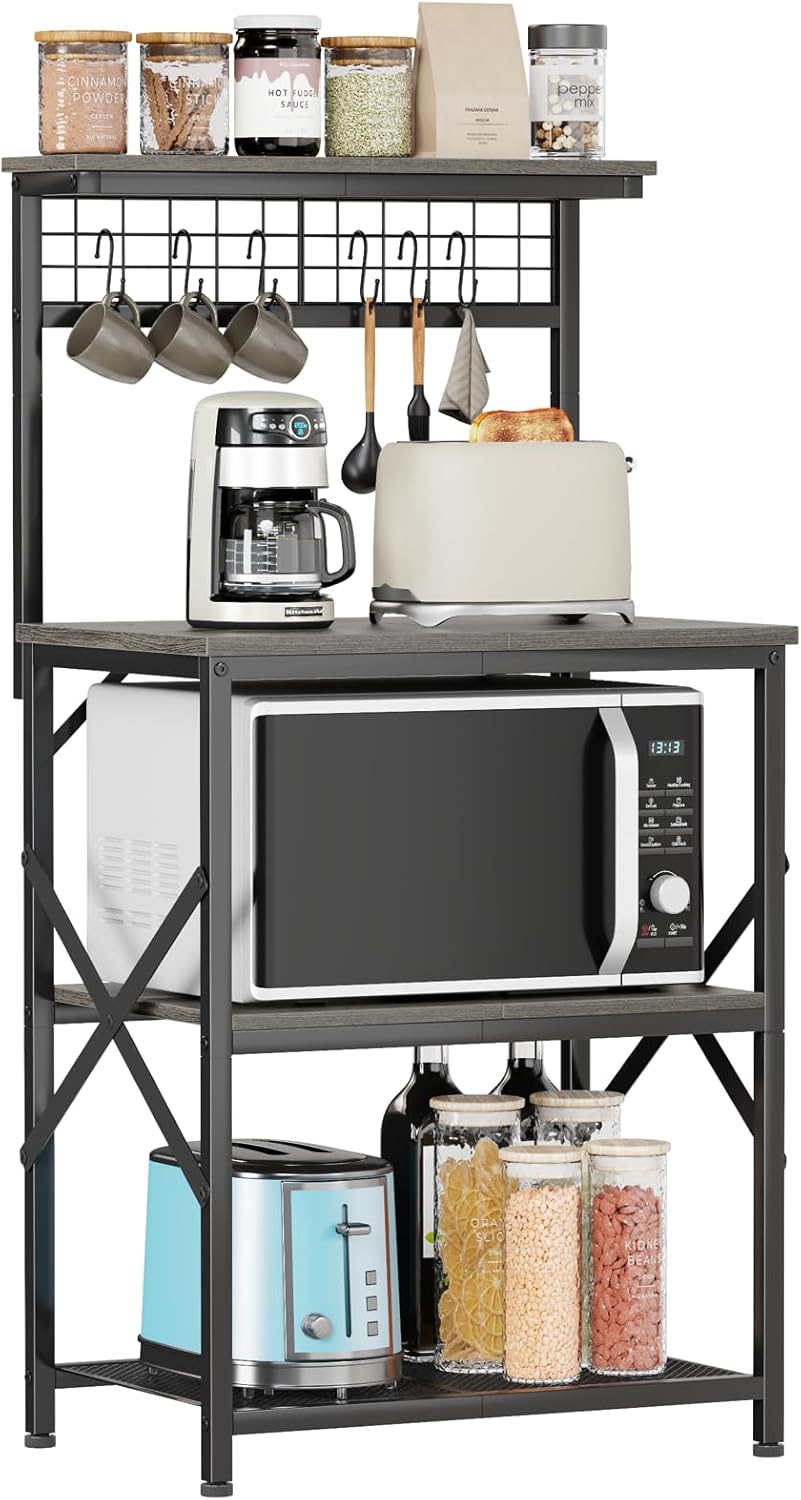 Furologee Kitchen Bakers Rack with 4 Tiers and Storage Space