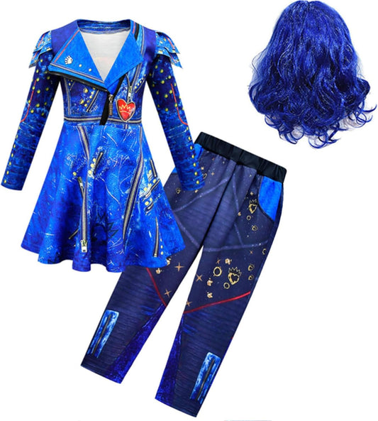 Red Costume Kids Girls Zipper Jacket and Pants for Halloween Fun