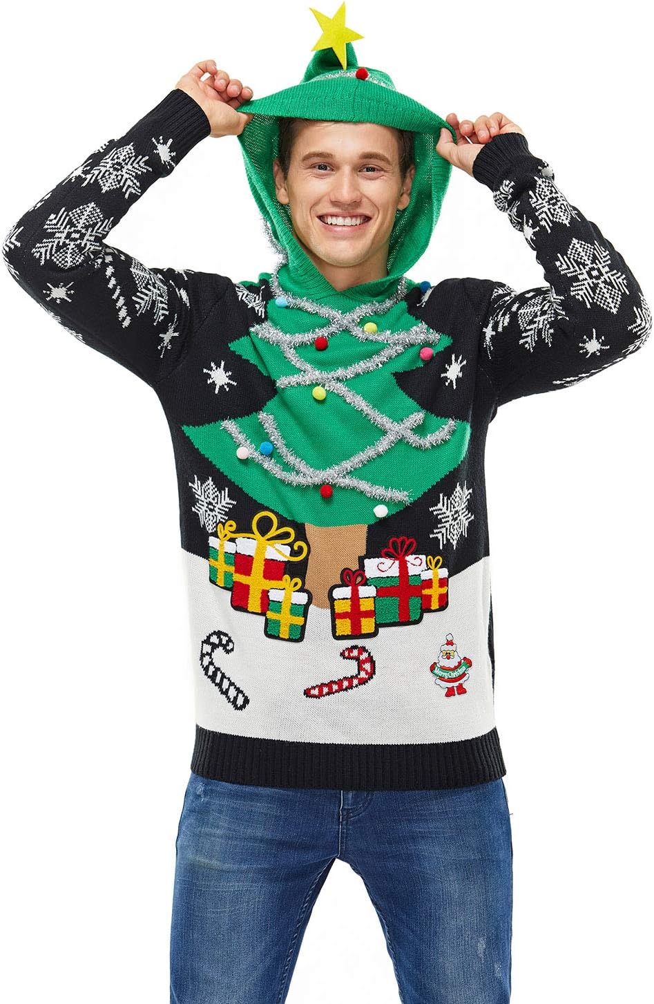 Ugly Christmas Sweater for Men and Women, Festive Hoodie