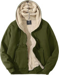 Flygo Men's Sherpa Hoodie Jacket for Ultimate Winter Warmth