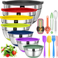 Stainless Steel Mixing Bowls with Airtight Lids for Kitchen