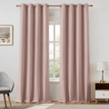 Blush Pink Linen Blackout Curtains 52 x 96 in - Room Darkening