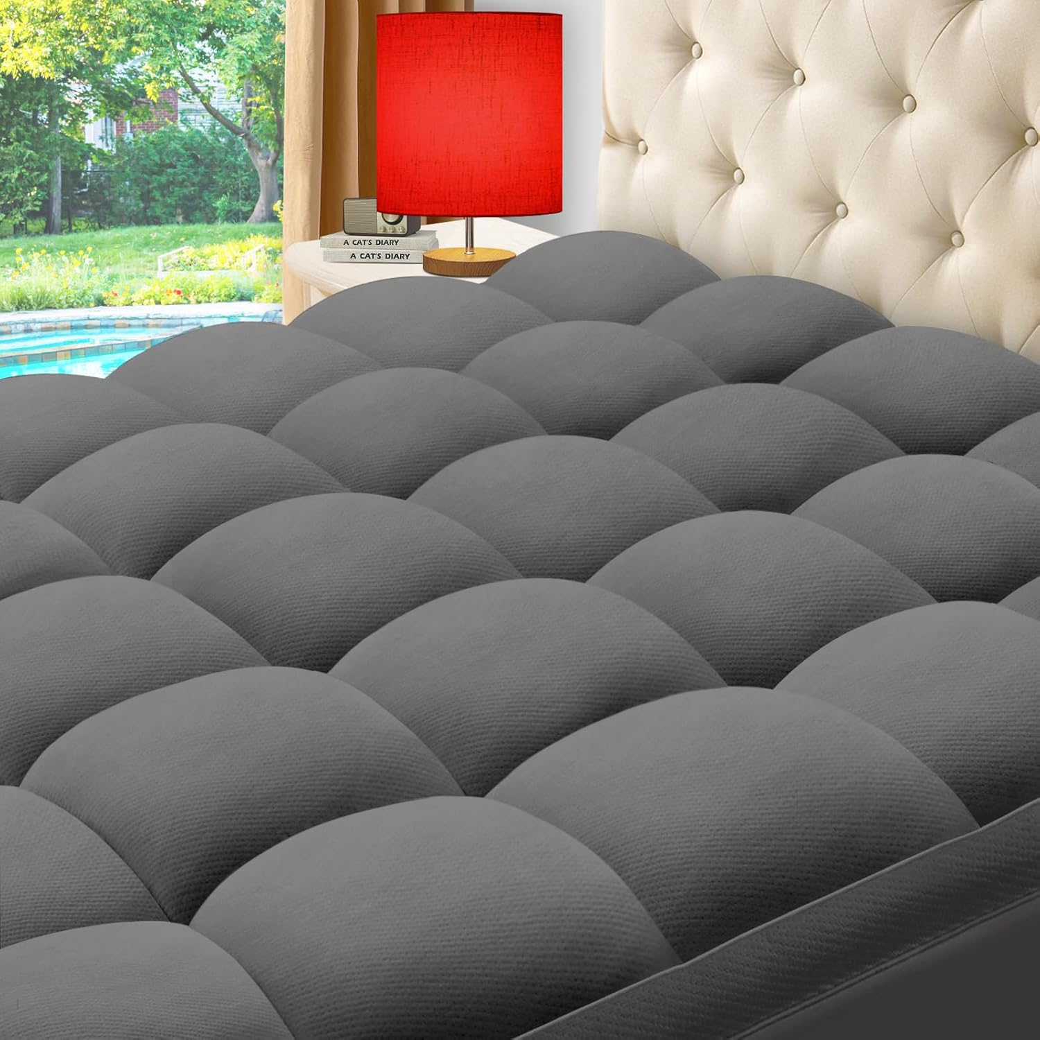 ELEMUSE King Grey Cooling Bamboo Viscose Mattress Topper Review