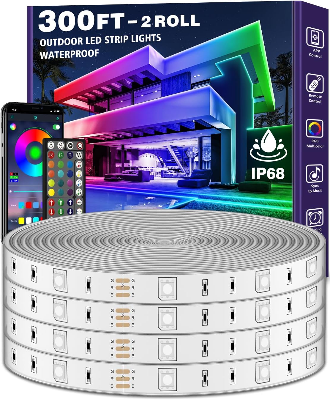 300ft Outdoor LED Strip Lights Waterproof for All Occasions