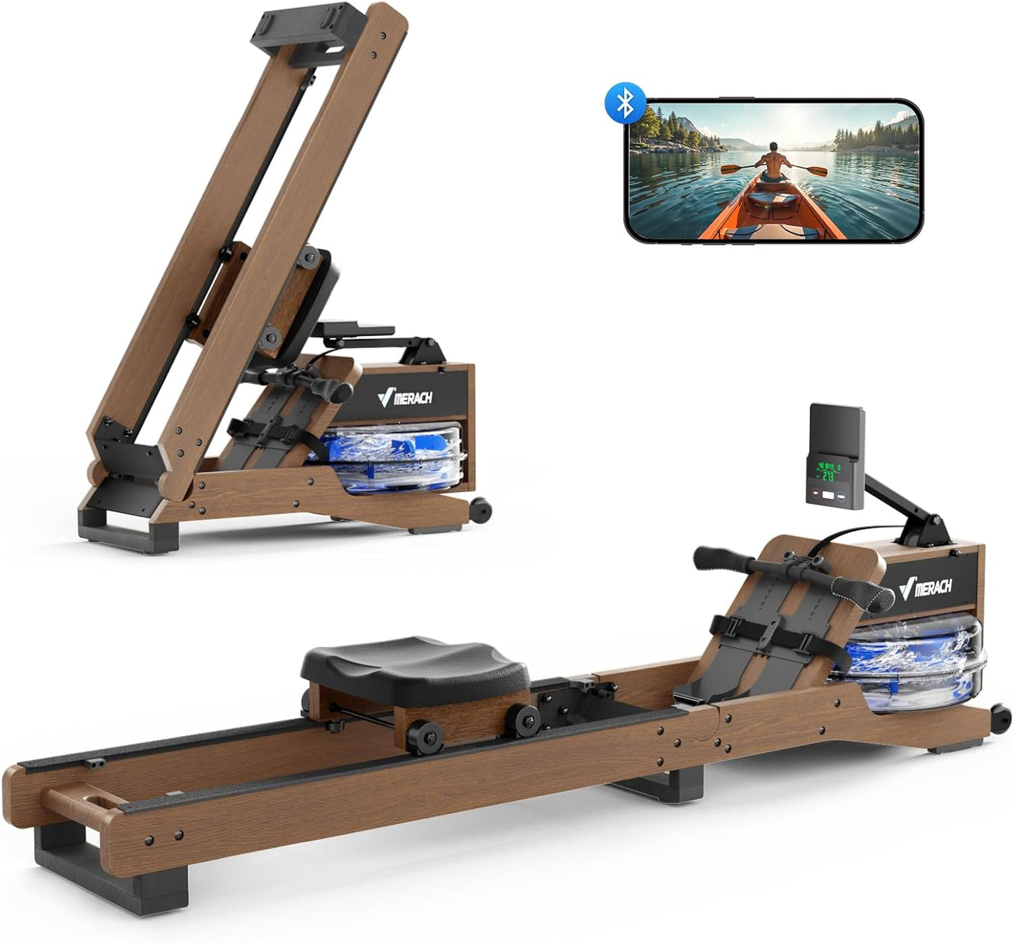 MERACH Water Rowing Machine for Home Gym with 400LBS Capacity