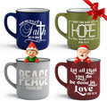 Inspirational Christian Coffee Mug 4-Pack - Scripture Coffee Cups