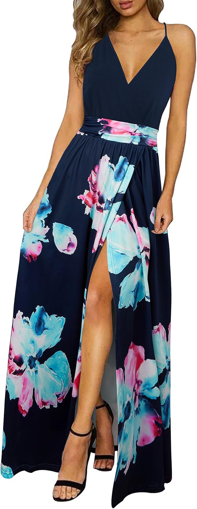 Newshows Women's Summer V Neck Spaghetti Strap Maxi Dress Review