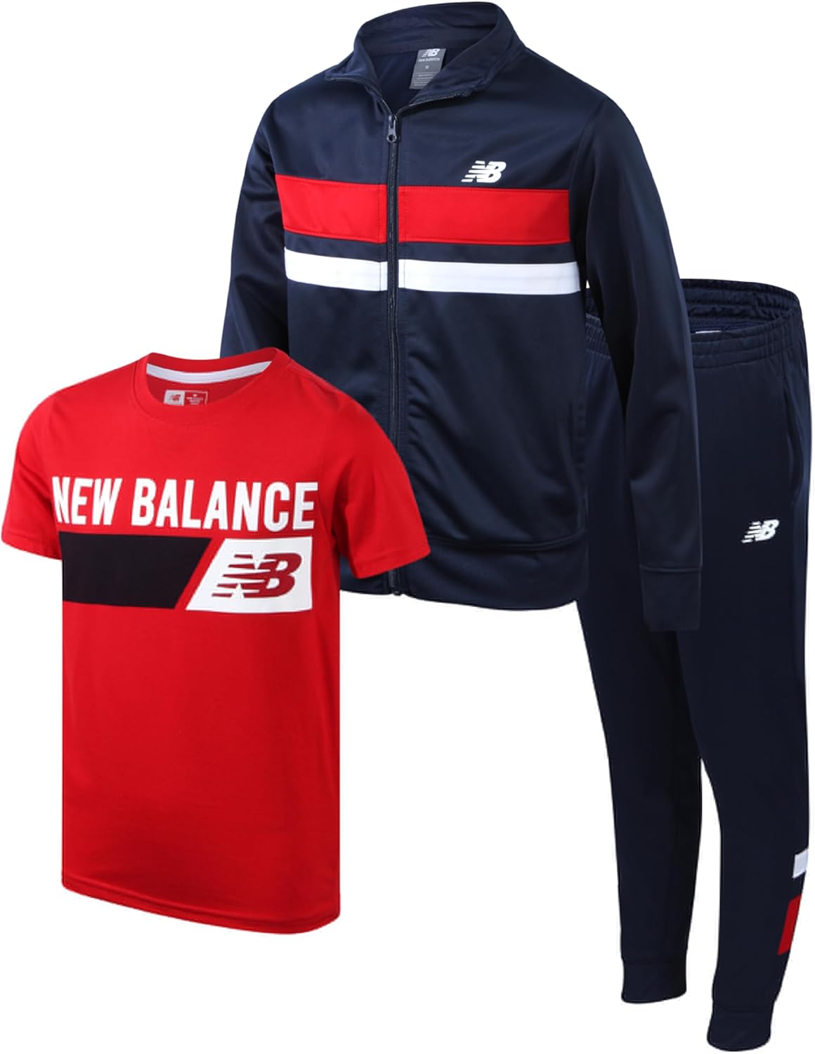 New Balance Boys Sweat Suit Set - 3 Piece Activewear for Kids