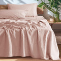 100% French Pure Linen Queen Sheets - Pink 4 Piece Set