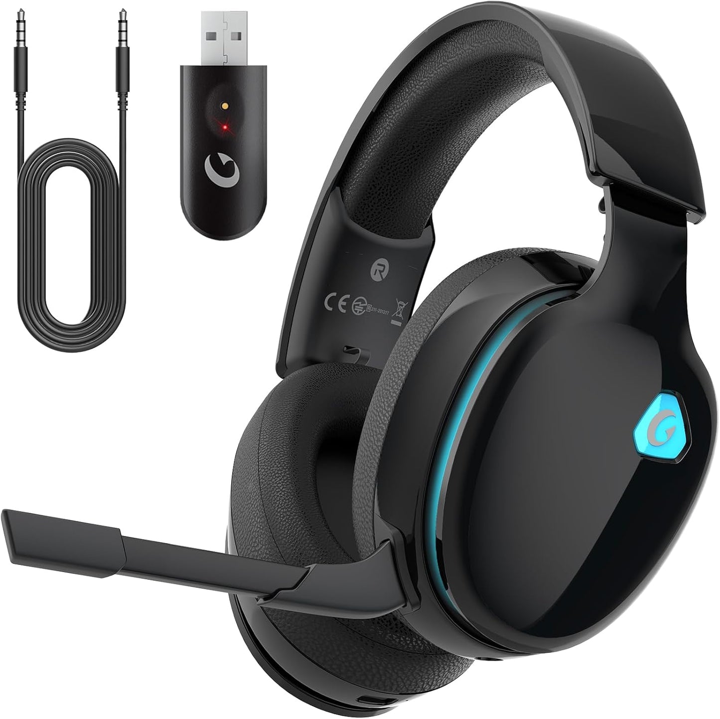 Wireless 2.4GHz Gaming Headset for PS5 - Surround Sound, 40+H Battery