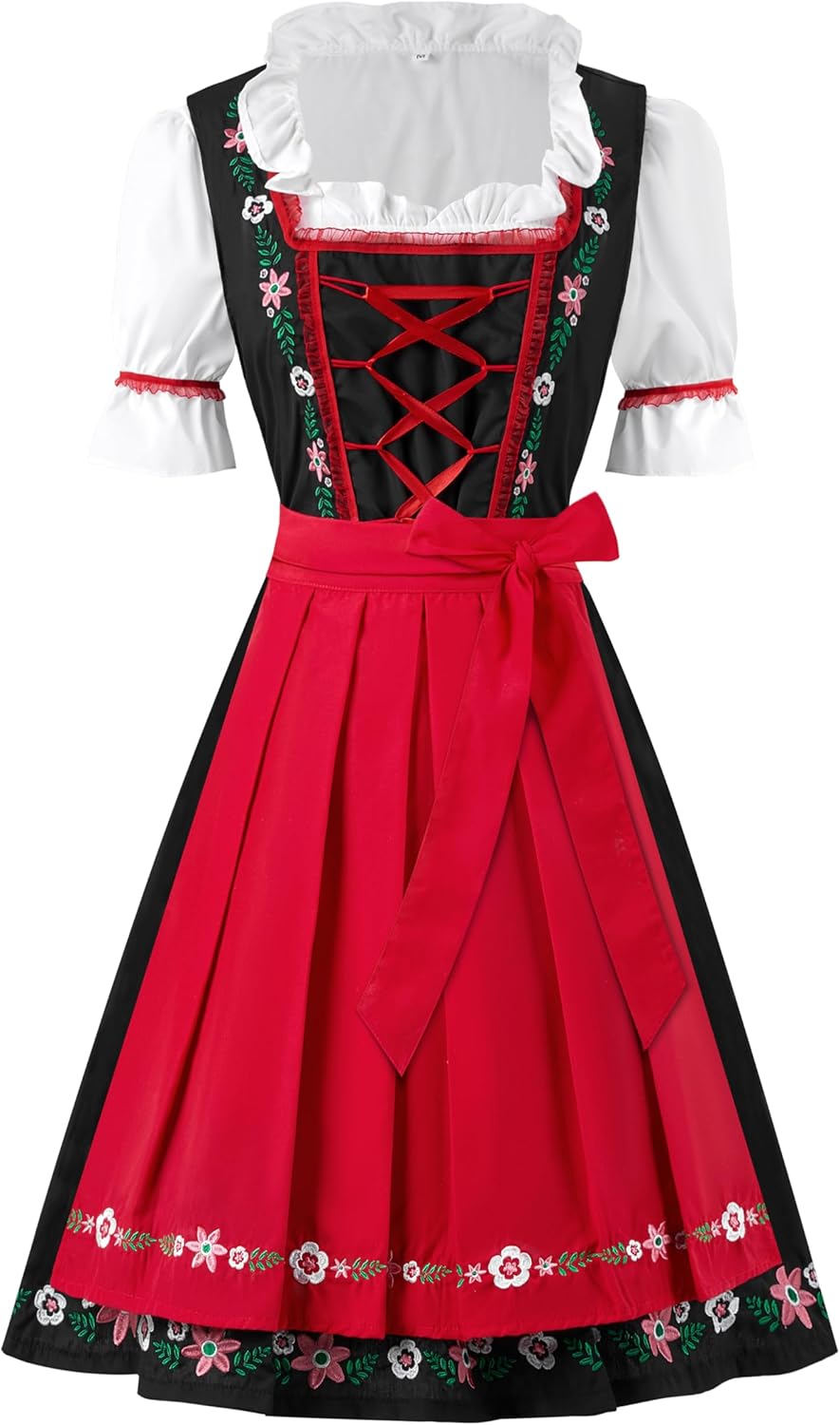 Oktoberfest Costume Women Dirndl Dresses for Halloween Parties