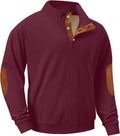 Mens Corduroy Fleece Stand Collar Sweatshirt - Warm, Casual Layering