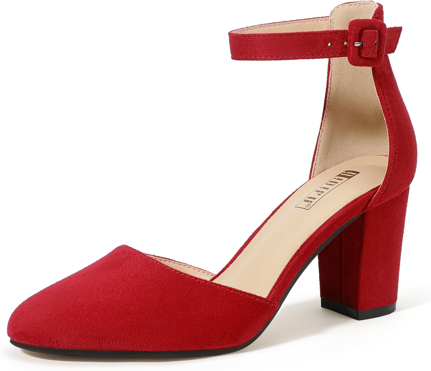 IDIFU Closed Toe Heels for Women - Stylish Chunky Block Heels