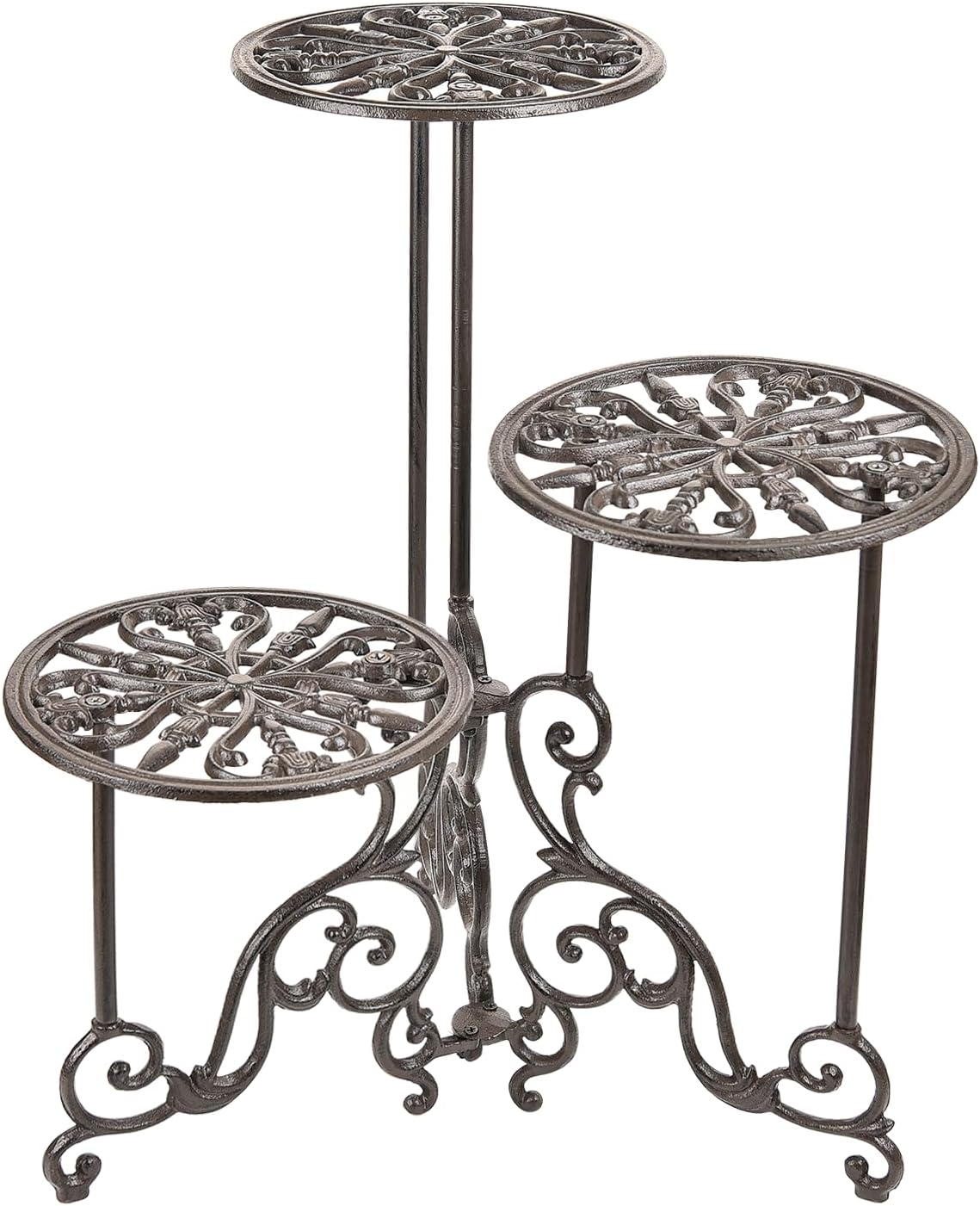 Sungmor Heavy Duty Cast Iron Plant Stand for Indoor Outdoor Use