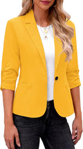 Women Blazers 3/4 Sleeve Suit Jacket - Lightweight Work Blazer