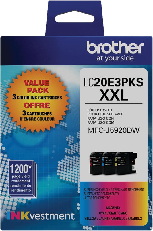 Vibrant Color Trio Pack - Brother LC20E Ink, 3Pk