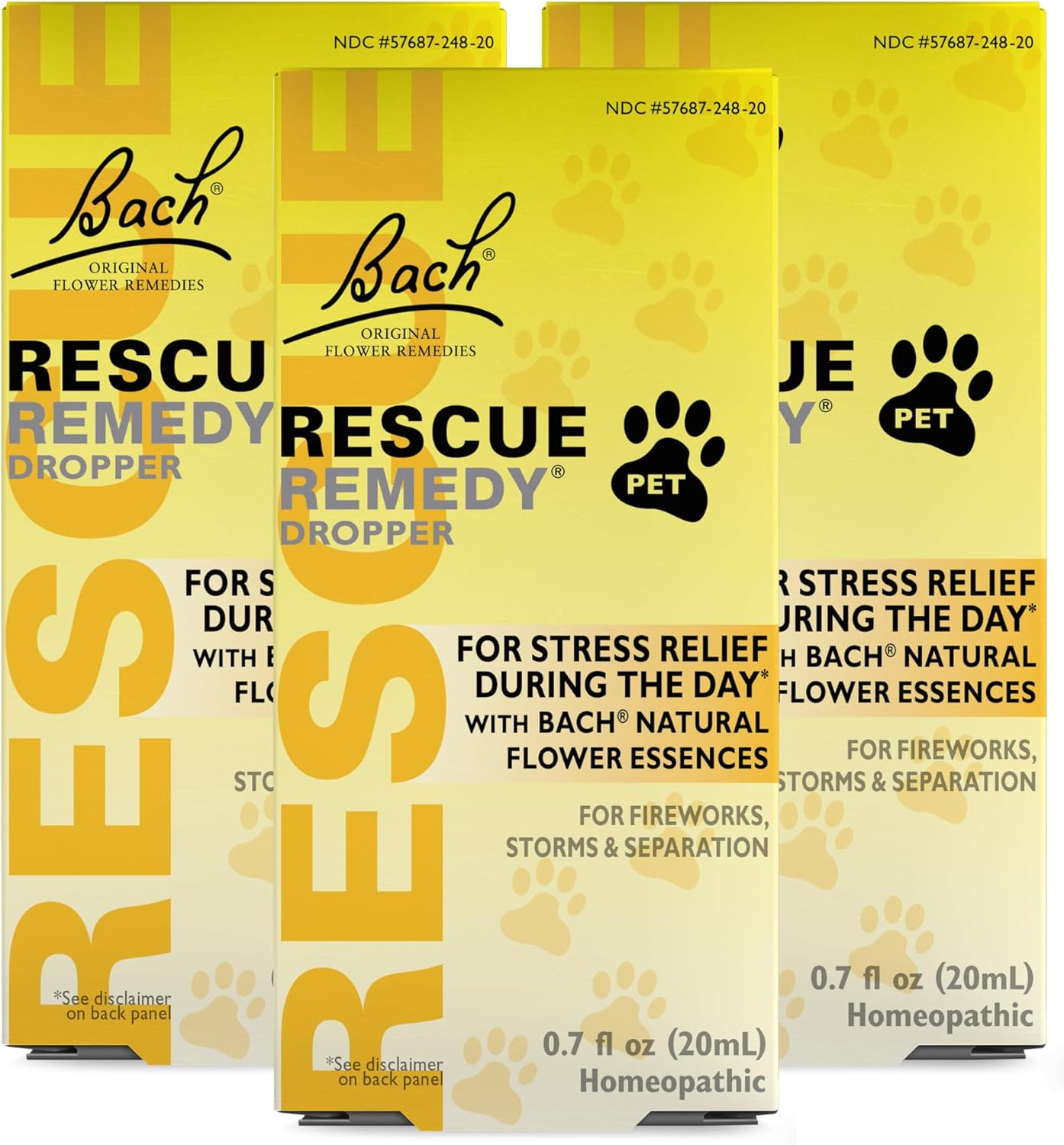 Bach Rescue Remedy Pet 20ml Triple Value Pack for Pets' Calm