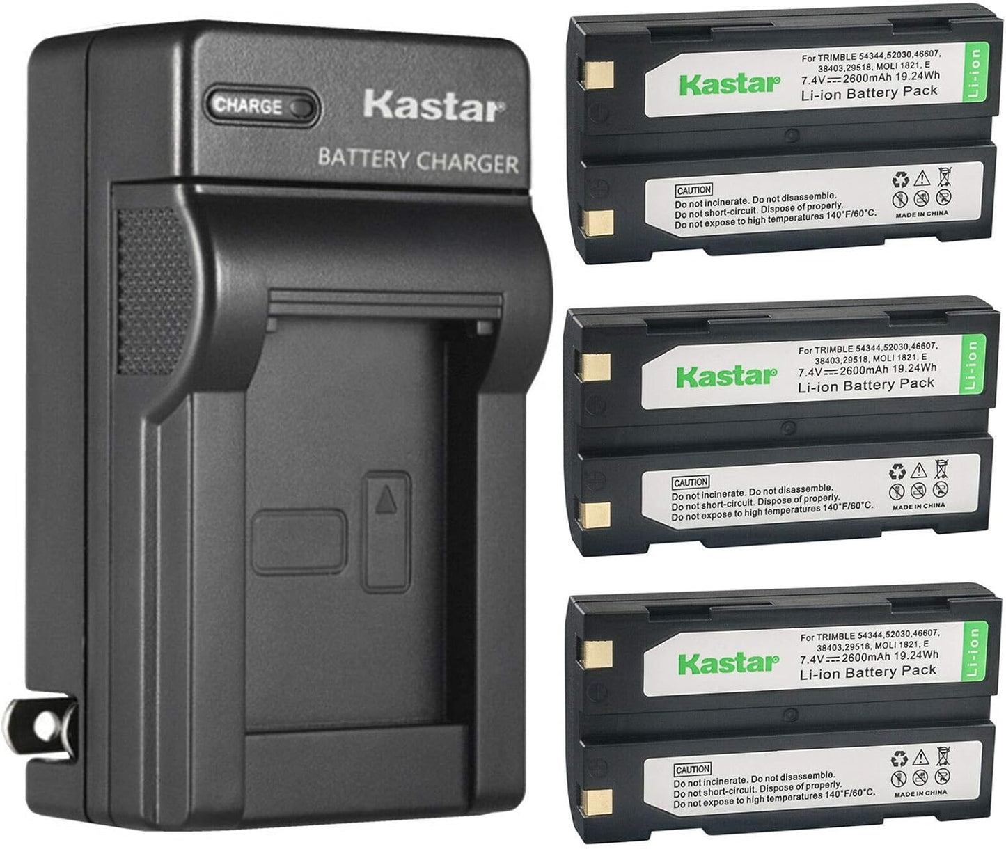 Kastar 3-Pack Ei-D-Li1 Battery and Charger for Pentax Cameras