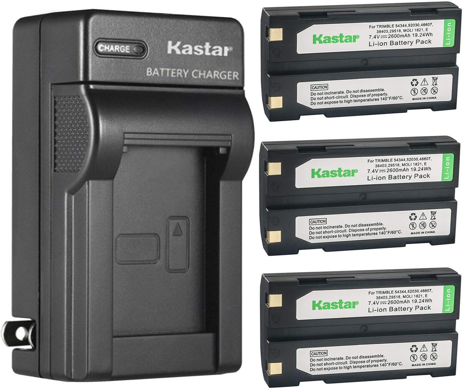 Kastar 3-Pack Ei-D-Li1 Battery and Charger for Pentax Cameras