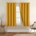 Mustard Yellow 100% Blackout Curtains 52 x 63 in - Total Room