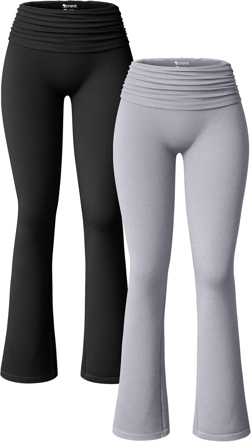 OQQ Women's 2 Piece Flared Pants for Casual Daily Wear