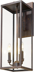 Bestshared Outdoor Wall Lantern 24 in - Durable Clear Glass Porch
