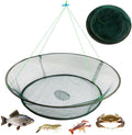Crab Net Folding Fishing Basket - Portable Mesh Trap for Crab & Shrimp