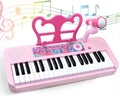 37-Key Pink Kids Piano Toy with Microphone & Speakers