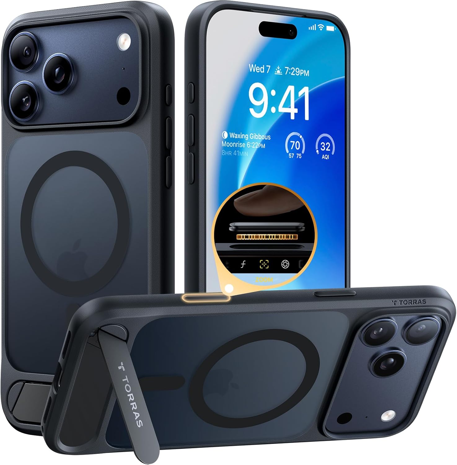 TORRAS Strong Magnetic iPhone 17 Pro Max Case with Kickstand