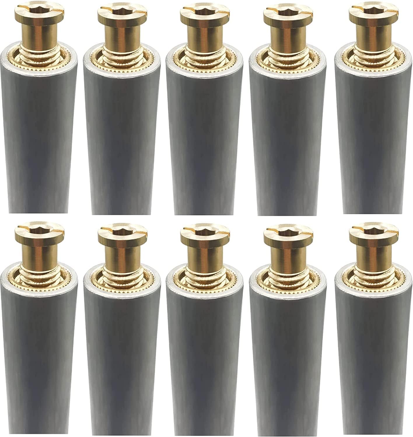 Poolzilla 10 Pack Aluminum Tube with Brass Anchor for Safety Covers