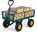 Heavy-Duty Steel Garden Cart with 400 lb Capacity for Versatile Use