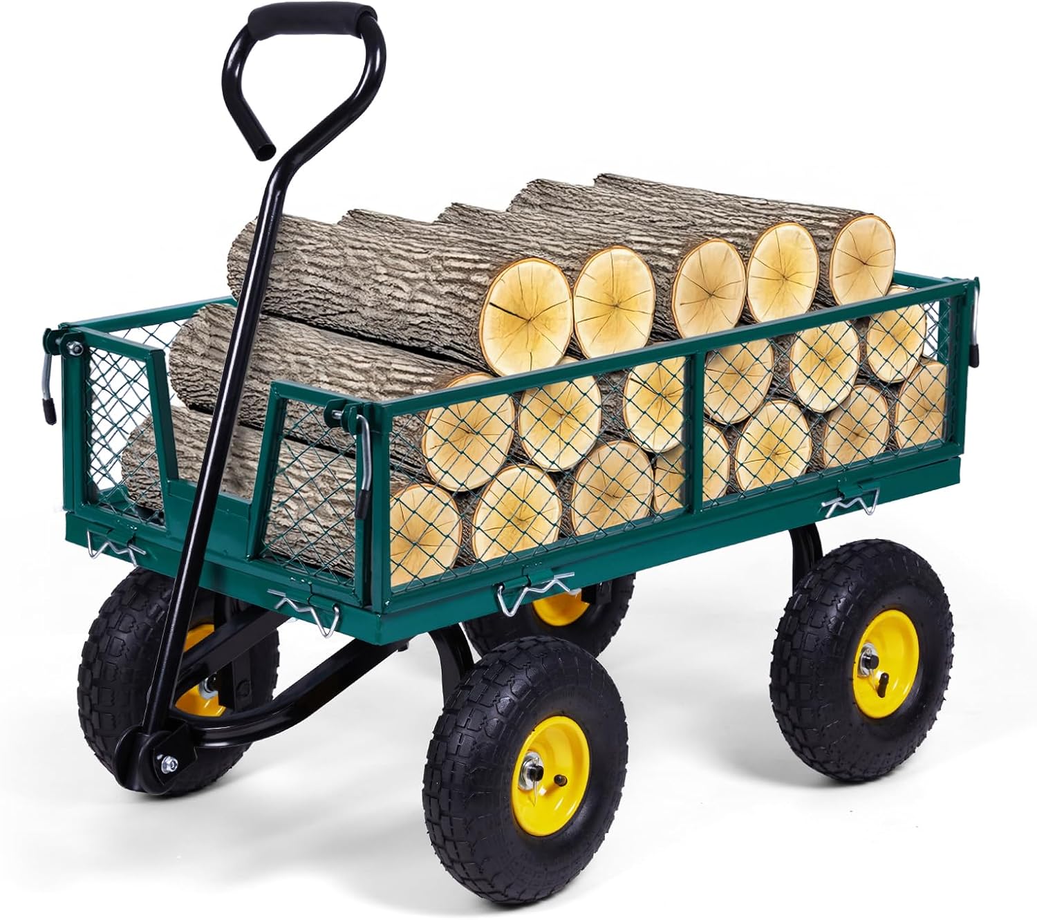 Heavy-Duty Steel Garden Cart with 400 lb Capacity for Versatile Use