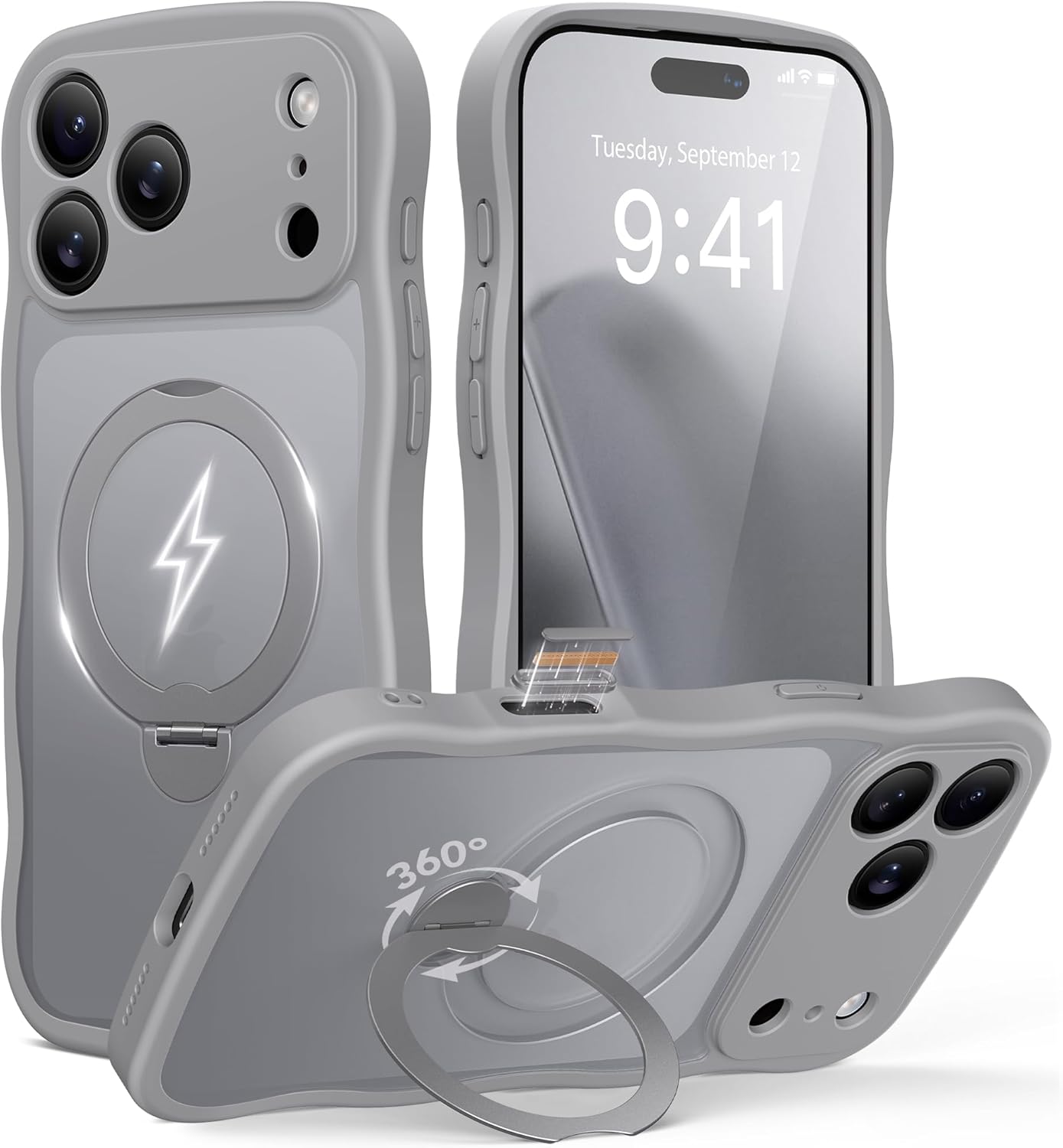 GolbinBox iPhone 17 Pro Case with 360 Spin Magnetic Stand