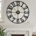 LEIKE Large Wall Clock 18.5in Silent Non-Ticking - Oversized Retro