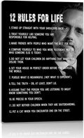 12 Rules For Life Canvas Wall Art 44in x 28in - Framed Motivational
