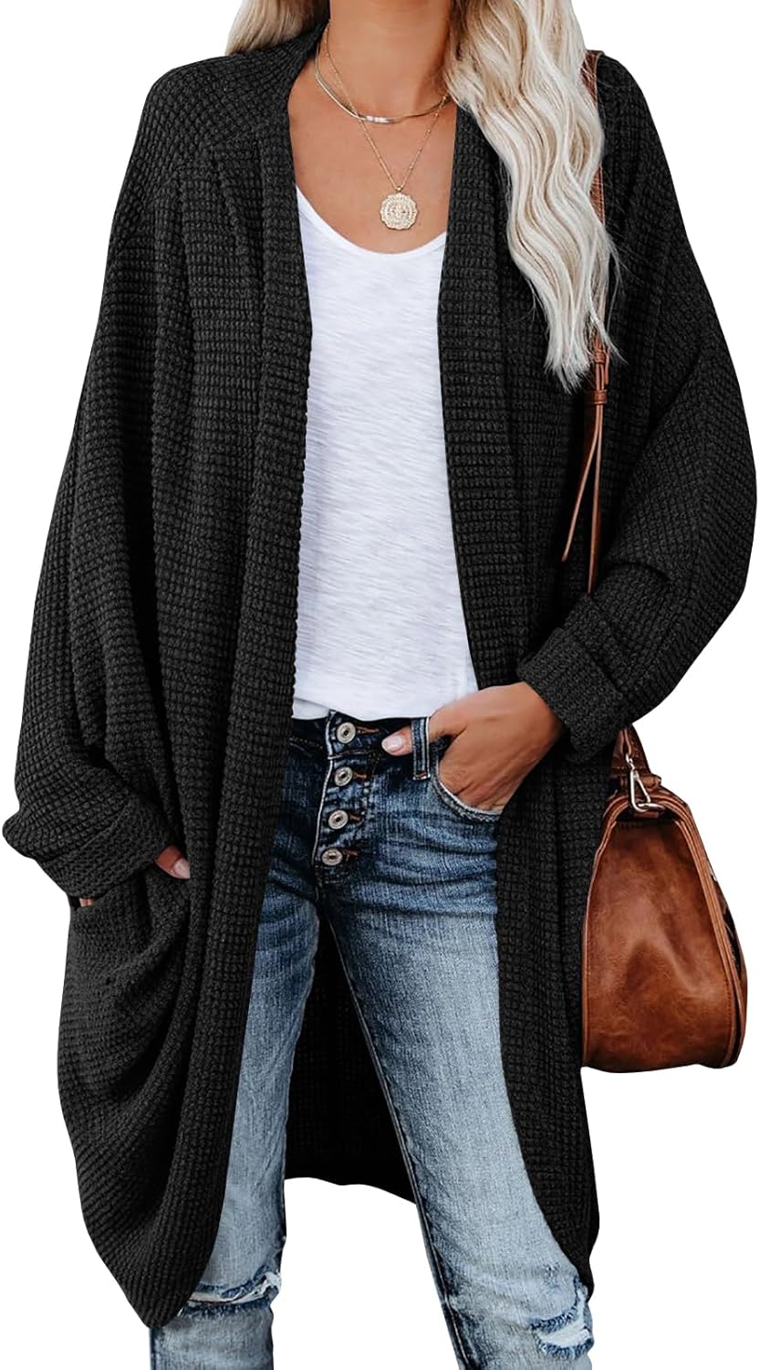 ZoeAce Womens Open Front Knit Cardigan for Cozy Style