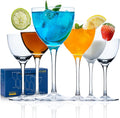 Lead-Free Crystal Cocktail Glasses Set - Elegant Bar Glassware