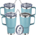 20 oz Stainless Steel Insulated Coffee Mug with Handle and Lid