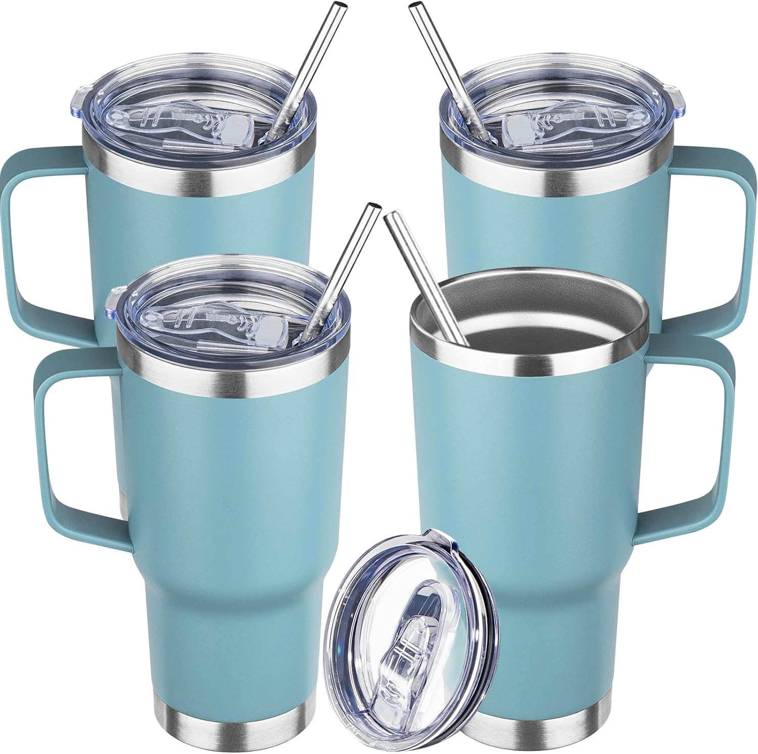 20 oz Stainless Steel Insulated Coffee Mug with Handle and Lid