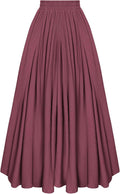 Scarlet Darkness Women Casual Maxi Skirt Flowy Bohemian - Timeless
