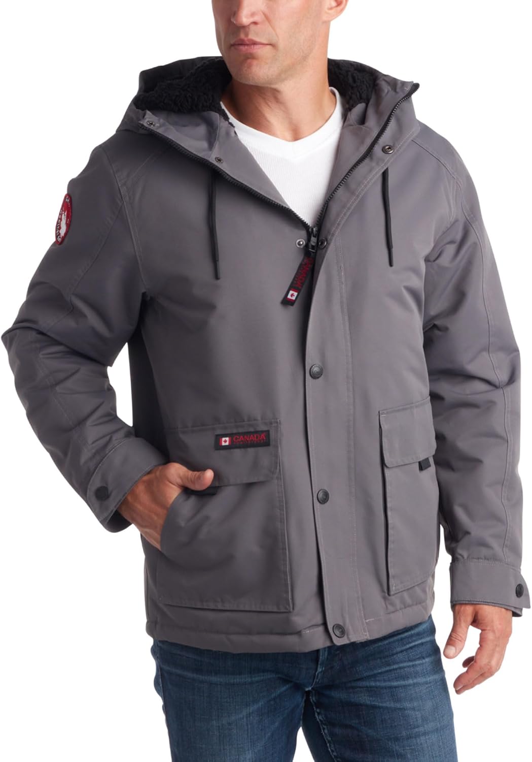 Men's Heavyweight Sherpa Parka Jacket - Weather Resistant