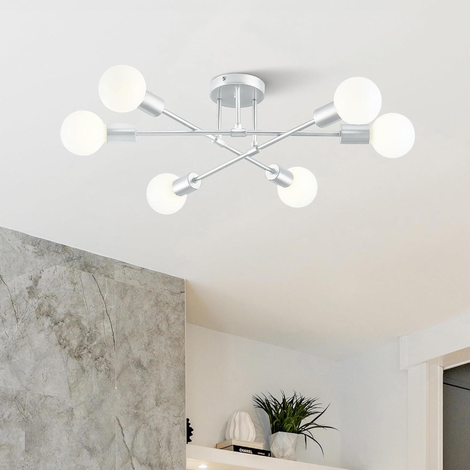 Modern 6-Light Sputnik Ceiling Light Fixture for Any Space