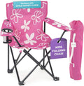 USA Pink Kid Beach Chair - Safety Lock, Cup Holder