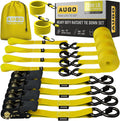 Ratchet Straps Heavy Duty 4 Pack 15 ft - Secure 2200 lb Tie Downs