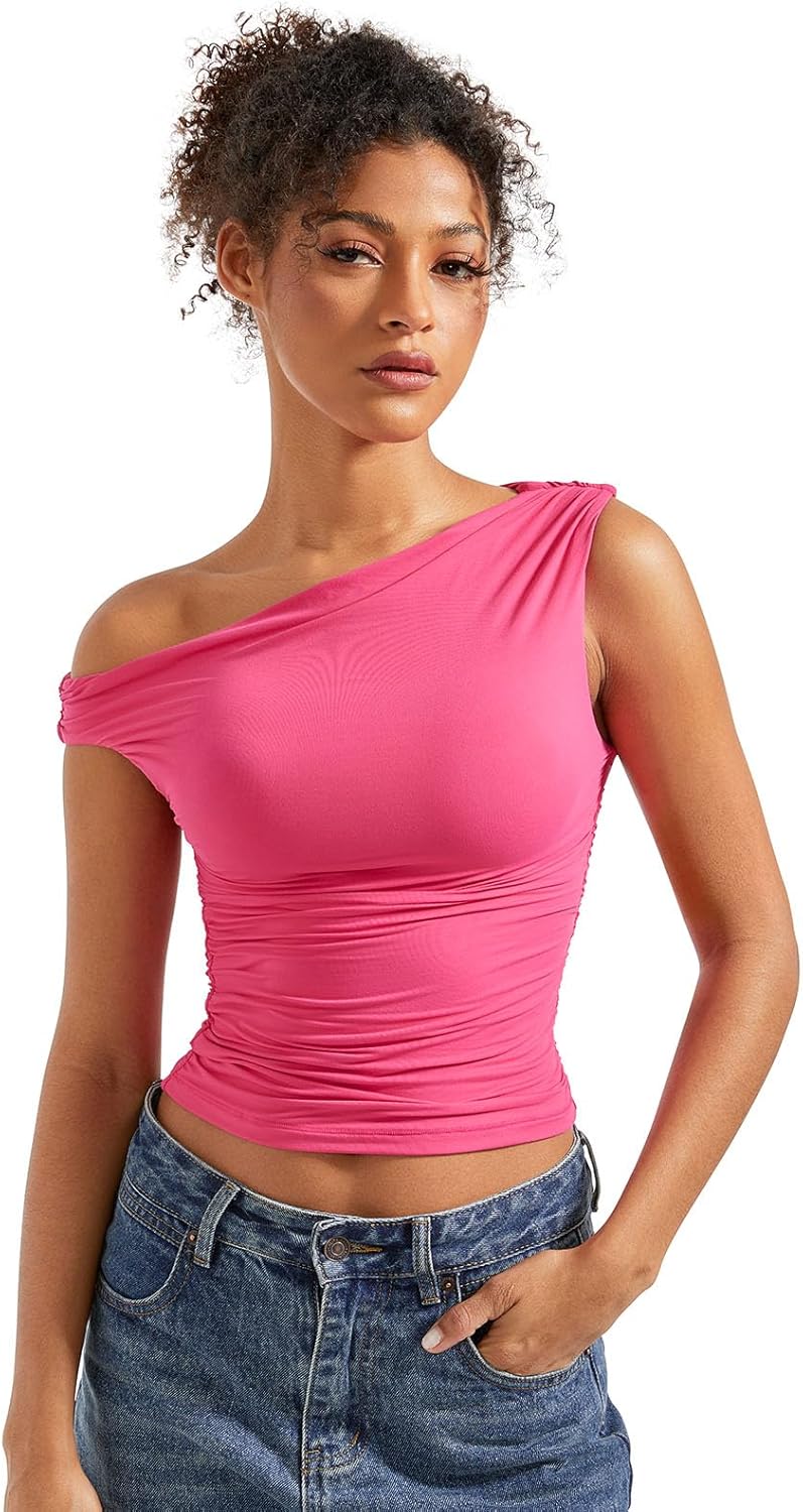 SUUKSESS Women Off Shoulder Tops for Trendy Y2K Style