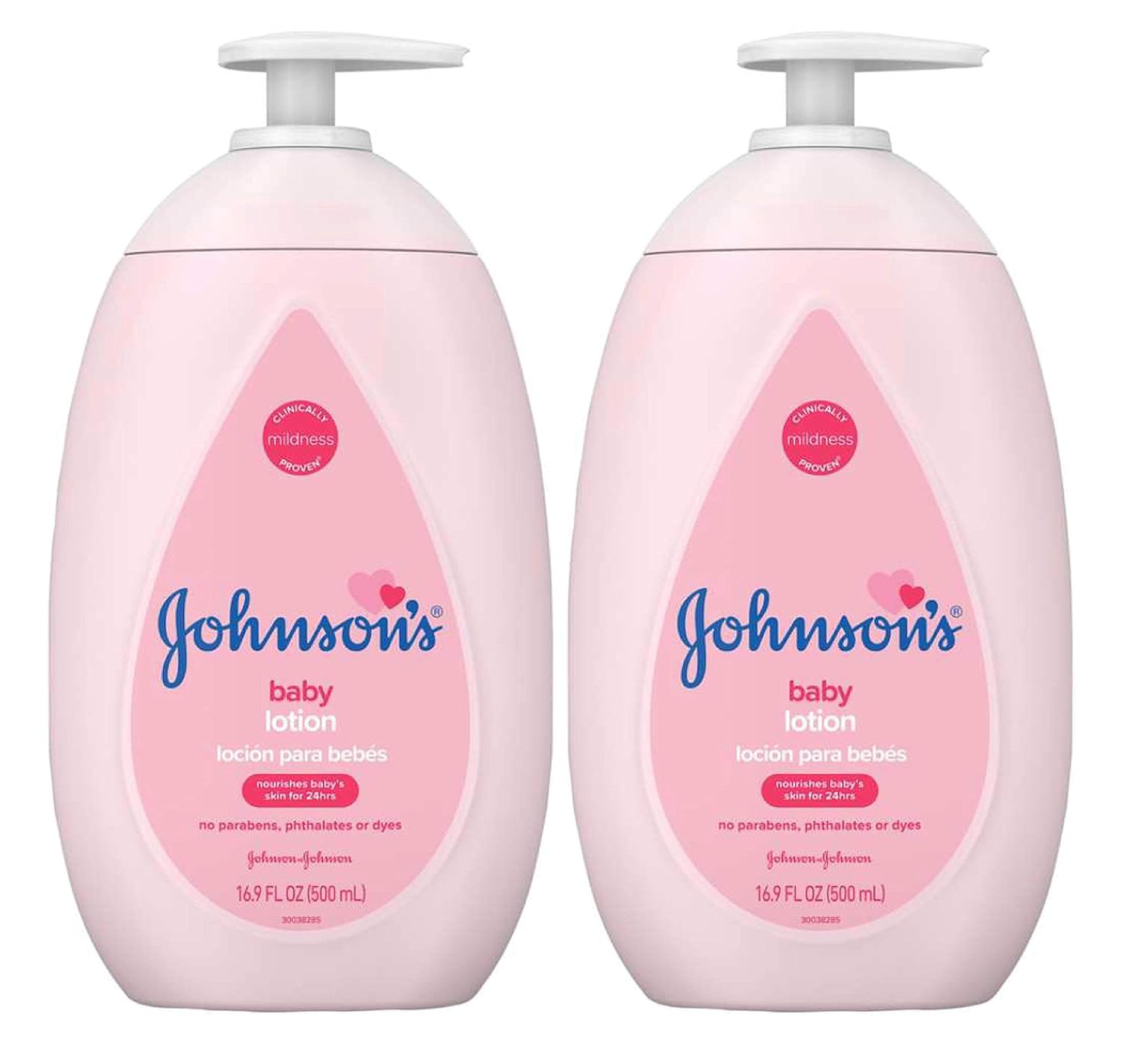2 Pack 16.9oz Johnson's Baby Lotion Pump - Gentle & Nourishing
