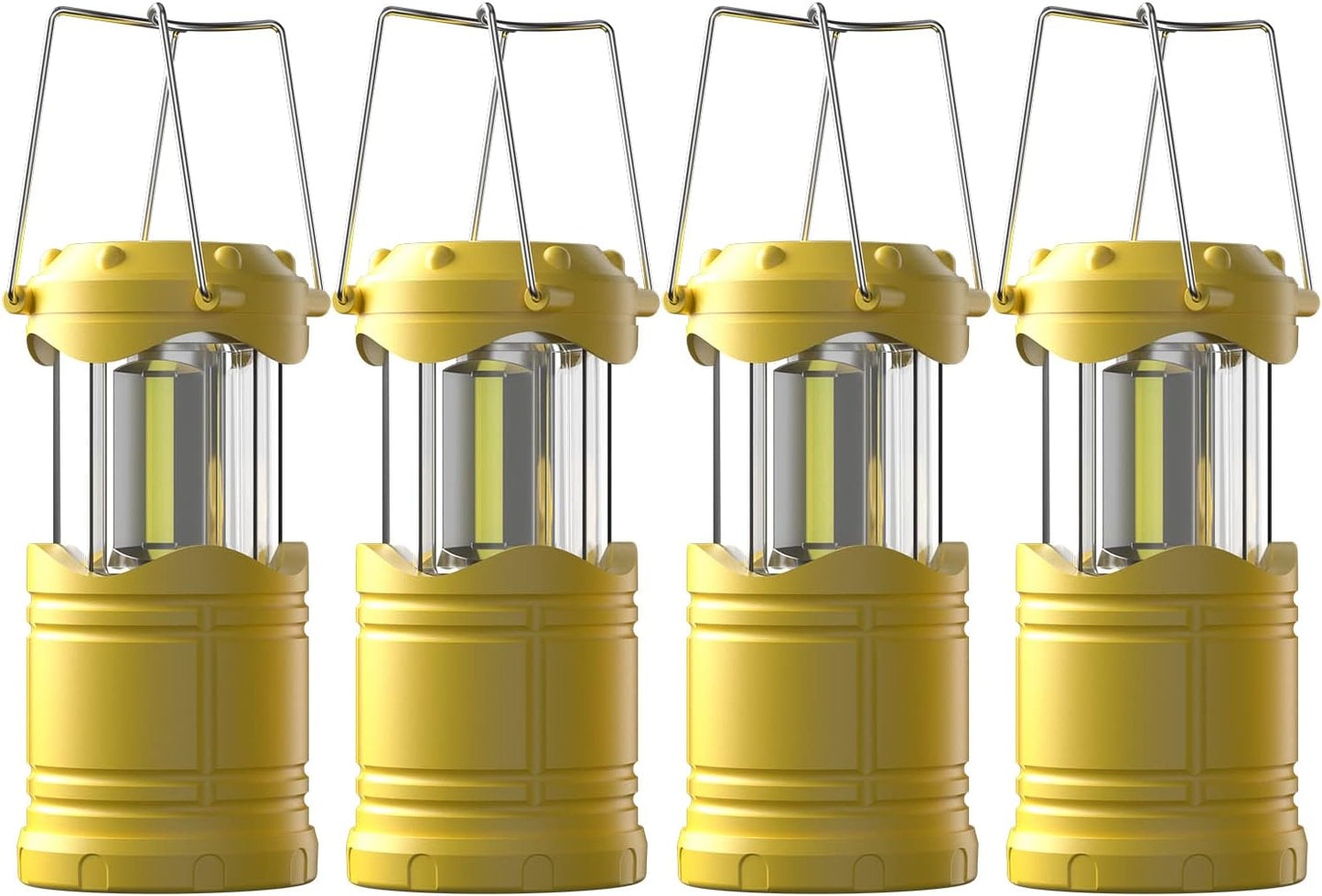 Lichamp 4 Pack COB Camping Lantern Set: High Lumens for Bright Outdoor Adventures