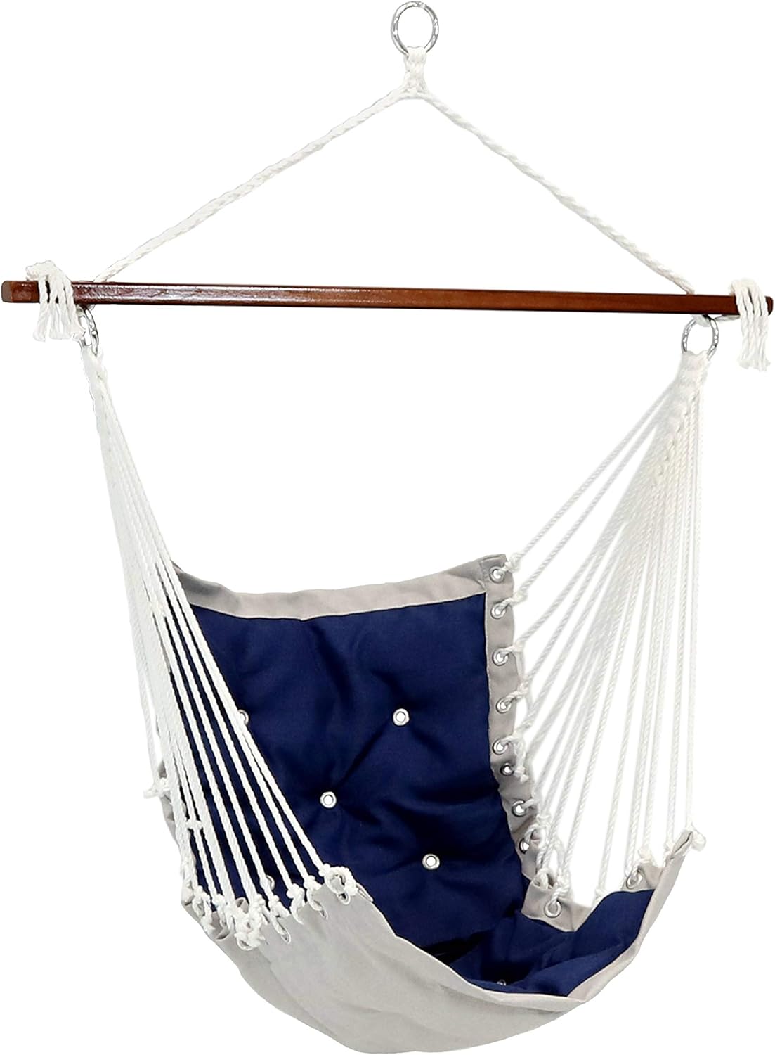 Sunnydaze Navy Blue Hanging Hammock Chair - 300 lb Capacity