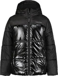 Calvin Klein Boys' Heavyweight Hooded Bubble Jacket with Fleece Lining